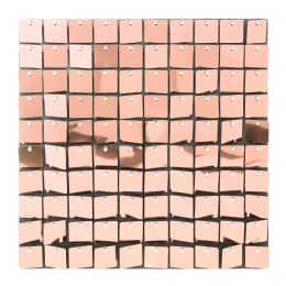 24 Pieces Square Spangle Wall Decor - Rose Gold - Wall Decor
