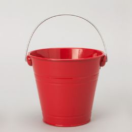 36 pieces Metal Pail Bucket Red - Party Novelties