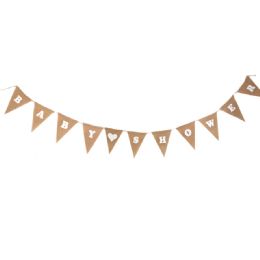 36 pieces Burlap Pennant Banner - Baby Shower - Party Banners