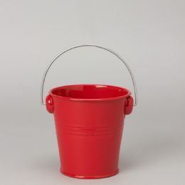 48 pieces Metal Pail Bucket Red - Party Novelties