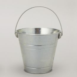 36 pieces Metal Pail Bucket Silver - Party Novelties