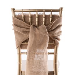 48 pieces Burlap Chair Sash 6 in X 108 in - Bows & Ribbons