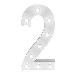 4ft Light Up Marquee Number ?2? - White - Home Accessories