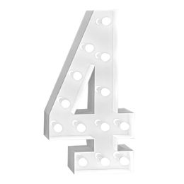 4ft Light Up Marquee Number ?4? - White - Home Accessories