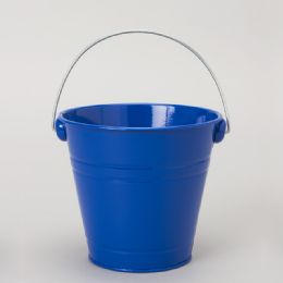 36 pieces Metal Pail Bucket Royal Blue - Party Novelties