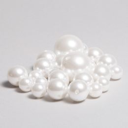 12 pieces Assorted Sizes Pearls - White - Craft Beads