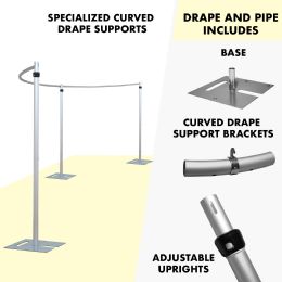 Adjustable Curved Drape Kit 10ft X 10ft - Party Accessory Sets