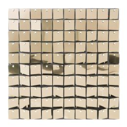 24 pieces Square Spangle Wall Décor - Metallic Champagne - Wall Decor