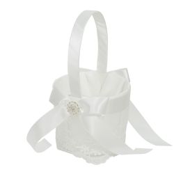 12 pieces Wedding Basket With Rhinestone Accent - White - Wedding & Anniversary