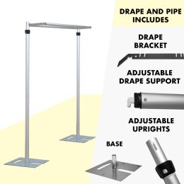 Adjustable Double Layer Pipe And Drape Kit 6-10ft X 6-10ft - Party Accessory Sets