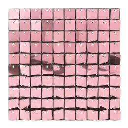 24 pieces Square Spangle Wall Décor - Pink - Wall Decor