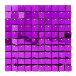 24 pieces Square Spangle Wall Décor - Purple - Wall Decor