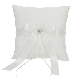 3 pieces Wedding Pillow With Rhinestone Accent - White - Wedding & Anniversary