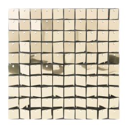 24 pieces Square Spangle Wall Décor - Champagne - Wall Decor