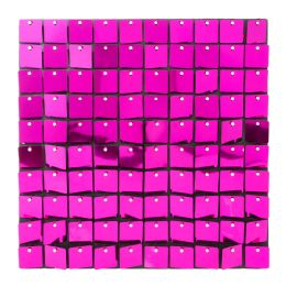 24 pieces Square Spangle Wall Décor - Fuchsia - Wall Decor