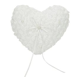 3 pieces Heart Wedding Pillow With Pearl Accent - White - Wedding & Anniversary