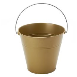12 pieces Tin Metal Pail Bucket - Gold - Party Novelties