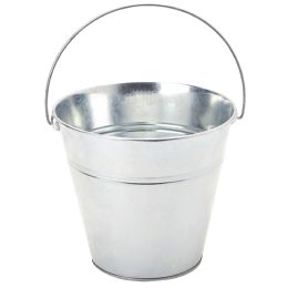 12 pieces Tin Metal Pail Bucket - Silver - Party Novelties