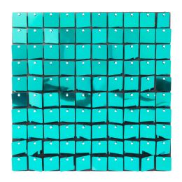 24 Pieces Square Spangle Wall Decor - Turquoise - Wall Decor