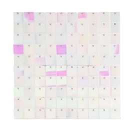 24 Pieces Square Clear Frame Spangle Wall Decor - Pink Iridescent - Wall Decor