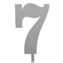 24 of Acrylic Mirrored Cake Topper 4 inch Number 7 - Silver
