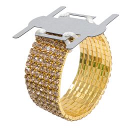 36 pieces Corsage Wristlet With 1 in Rhinestone Band - Gold - Bracelets