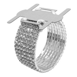 36 pieces Corsage Wristlet With 1 in Rhinestone Band - Silver - Bracelets