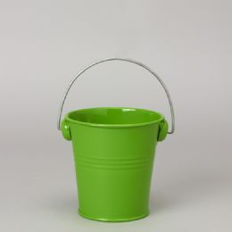 48 pieces Metal Pail Bucket Apple Green - Party Novelties