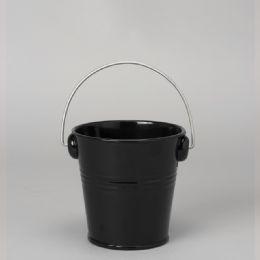 48 pieces Metal Pail Bucket Black - Party Novelties