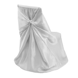 48 pieces Universal Satin Chair Cover - Silver - Party Accessory Sets