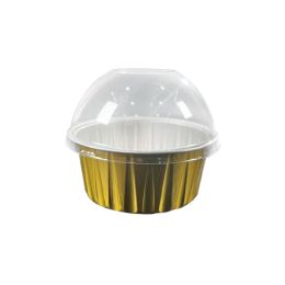 20 pieces 4oz Round Aluminum Baking Cup With Dome Lid 50pc/pack - Gold - Baking Supplies