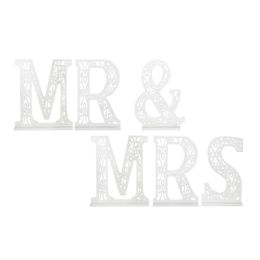 Wood Letters "mr&mrs" 19 inch - White - Home Accessories