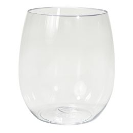 64 pieces Plastic Stemless Wine Glass 12oz - Clear - Plastic Drinkware