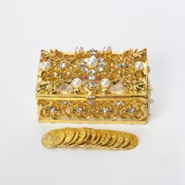 6 pieces Arras Set For Weddings - Rhinestone Rectangle Box With Pearl - Wedding & Anniversary