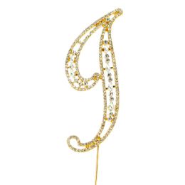 20 pieces Rhinestone Cake Topper - "j"  - Baking Supplies