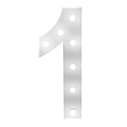 4ft Light Up Marquee Number ?1? - White - Home Accessories