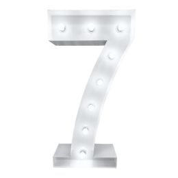 4ft Light Up Marquee Number ?7? - White - Home Accessories