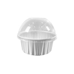 20 pieces 4oz Round Aluminum Baking Cup With Dome Lid 50pc - White - Baking Supplies