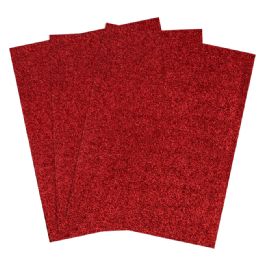 5 pieces Eva Foam Glitter Large Sheet 10pk Red - Foam & Felt