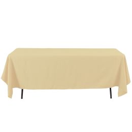 6 pieces Rectangle Polyester Table Cover 60 inches X 126 inches - Ivory - Table Cloth