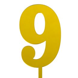 24 of Acrylic Mirrored Cake Topper 4 inch Number 9 - Gold