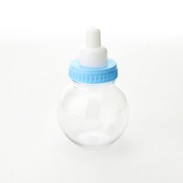 24 pieces Plastic Favor Baby Round Bottle 12pc/bag - Blue - Baby Shower