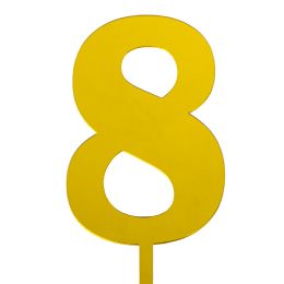 24 of Acrylic Mirrored Cake Topper 4 inch Number 8 - Gold