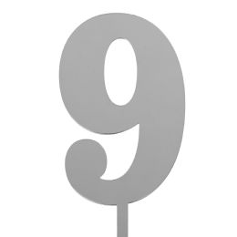 24 of Acrylic Mirrored Cake Topper 4 inch Number 9 - Silver