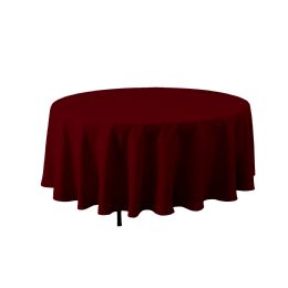6 pieces Round Polyester Table Cover 120 inch - Burgundy - Table Cloth
