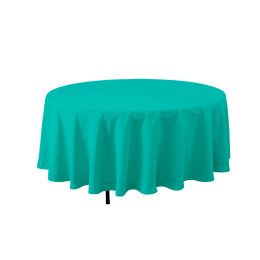 12 pieces Round Polyester Table Cover 120 inch - Turquoise - Table Cloth
