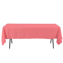 6 pieces Rectangle Polyester Table Cover 60 X 102 inch - Coral - Table Cloth