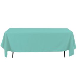 24 pieces Rectangle Polyester Table Cover 60 X 126 inch - Aqua - Table Cloth