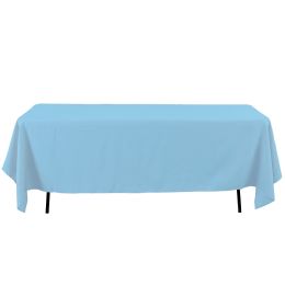 6 pieces Rectangle Polyester Table Cover 60 X 126 inch - Blue - Table Cloth