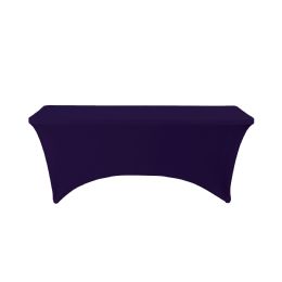 6 pieces Spandex Rectangle Table Covers 8ft - Purple - Table Cloth